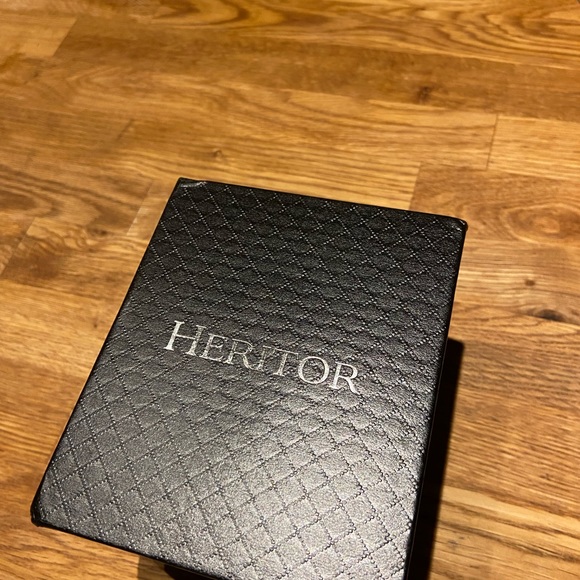 Heritor Automatic Legacy Leather-Band Watcch w/Day/Date - Silver/Black - Picture 9 of 11
